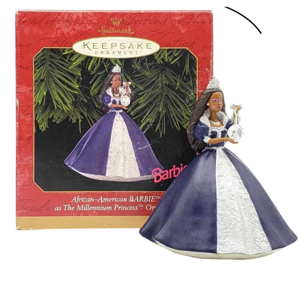 Vintage Barbie Hallmark Keepsake African American Millennium Princess Ornament